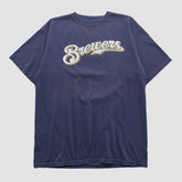 Milwaukee Brewers Majestic 2000s T-shirt Navy Vintage