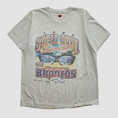 Super Bowl XXXIII Fruit of The Loom 1998 T-shirt - Heather Gray Vintage for sale