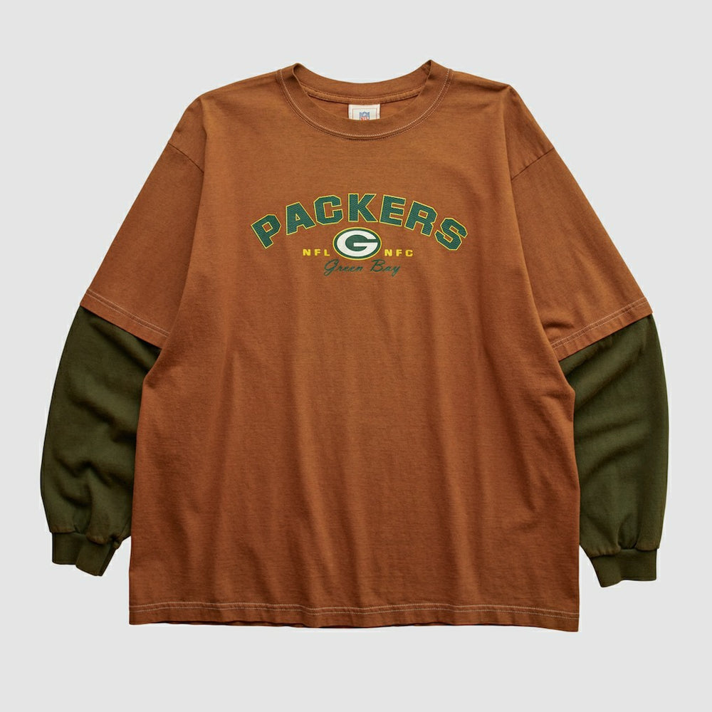Green Bay Packers NFL 2000s Long Sleeve T-shirt - Clay Vintage cheap