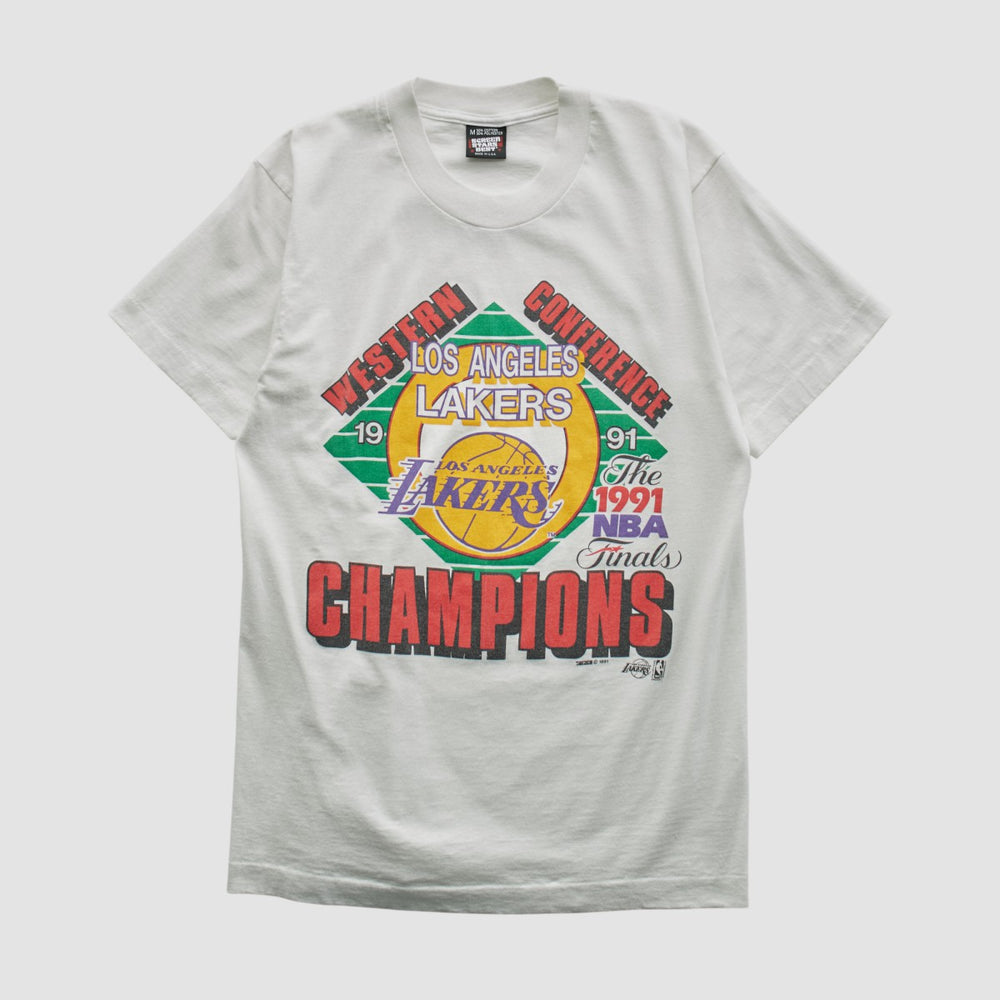 Los Angeles Lakers Screen Stars Best 1991 T-shirt - White Vintage on sale