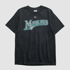 Miami Marlins Majestic 2000s T-shirt Black Vintage