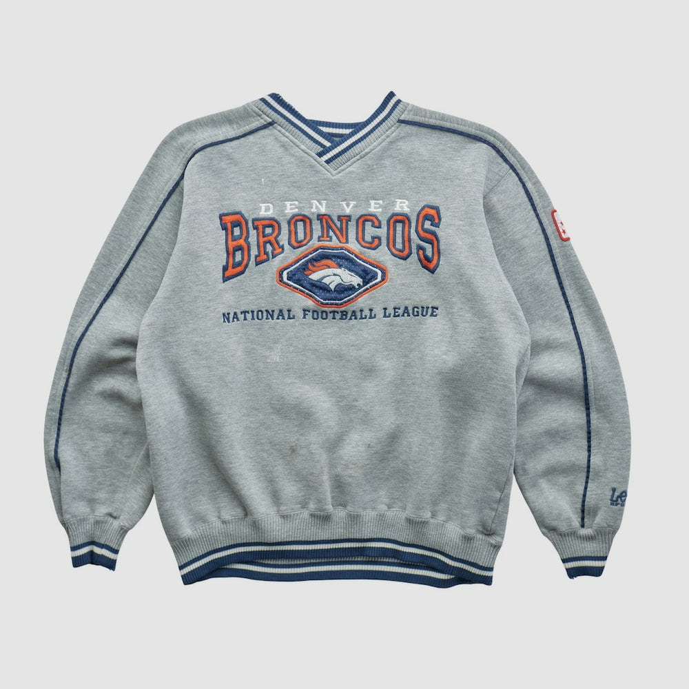 Denver Broncos Lee Apparel 90s Pullover Sweatshirt - Heather Gray Vintage online