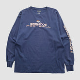 Denver Broncos NFL 2010s Long Sleeve T-shirt - Navy Vintage cheap