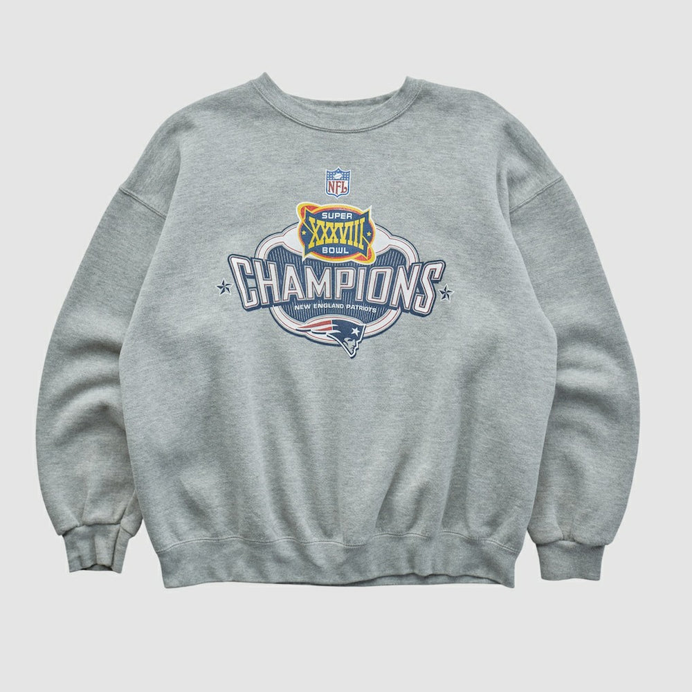 Super Bowl XXXVIII Lee Apparel 2004 Pullover Sweatshirt - Heather Gray Vintage sale