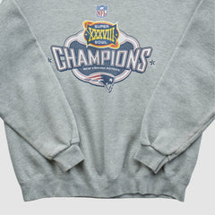 Super Bowl XXXVIII Lee Apparel 2004 Pullover Sweatshirt - Heather Gray Vintage sale