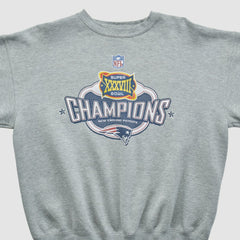 Super Bowl XXXVIII Lee Apparel 2004 Pullover Sweatshirt - Heather Gray Vintage sale