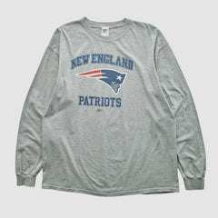 New England Patriots NFL 2000s Long Sleeve T-shirt - Heather Gray Vintage discount