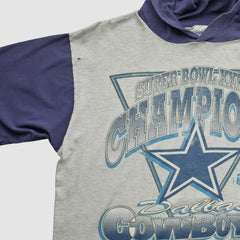 Super Bowl XXVIII Mendez Sportswear 1994 Hooded T-shirt - Heather Gray Vintage outlet