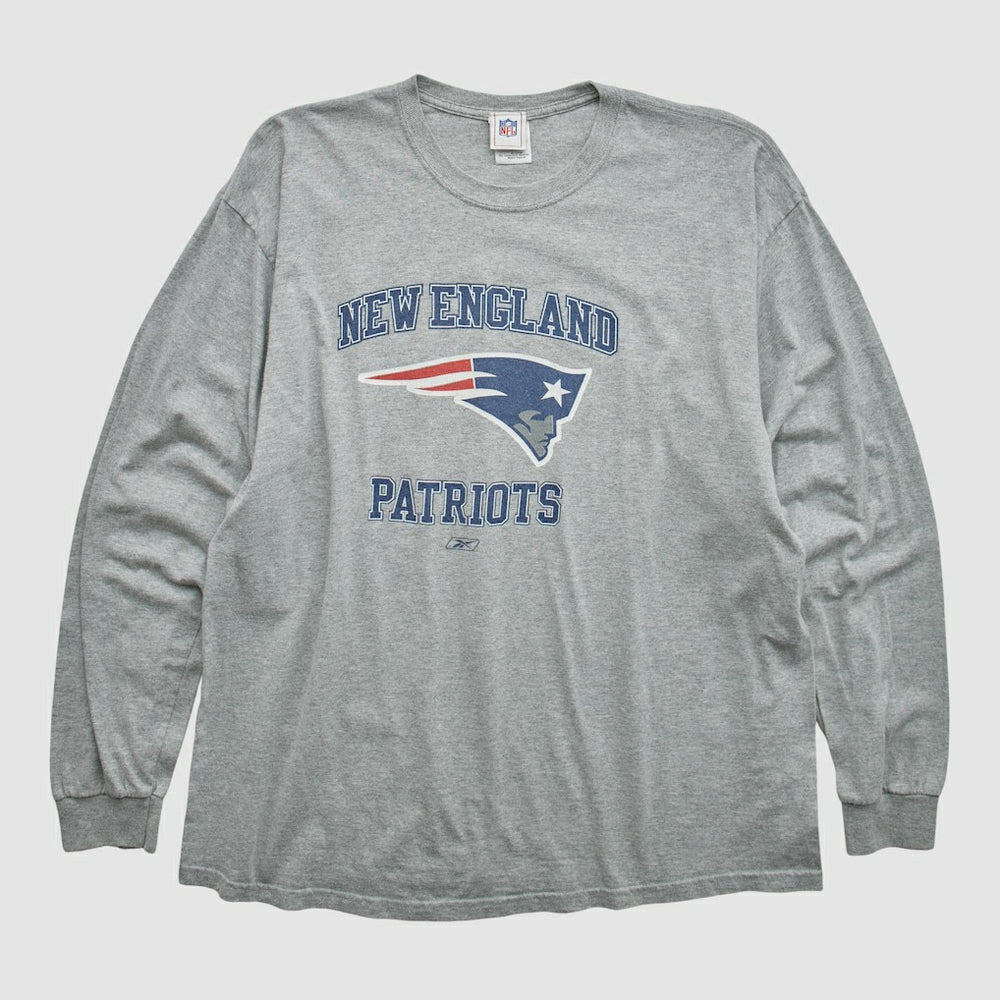New England Patriots NFL 2000s Long Sleeve T-shirt - Heather Gray Vintage discount