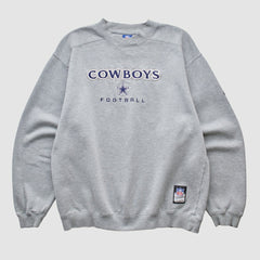 Dallas Cowboys Reebok 2000s Pullover Sweatshirt - Heather Gray Vintage sale