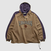 Minnesota Vikings Lee Sport 90s Hooded 1/4 Zip Sweatshirt - Clay Vintage sale