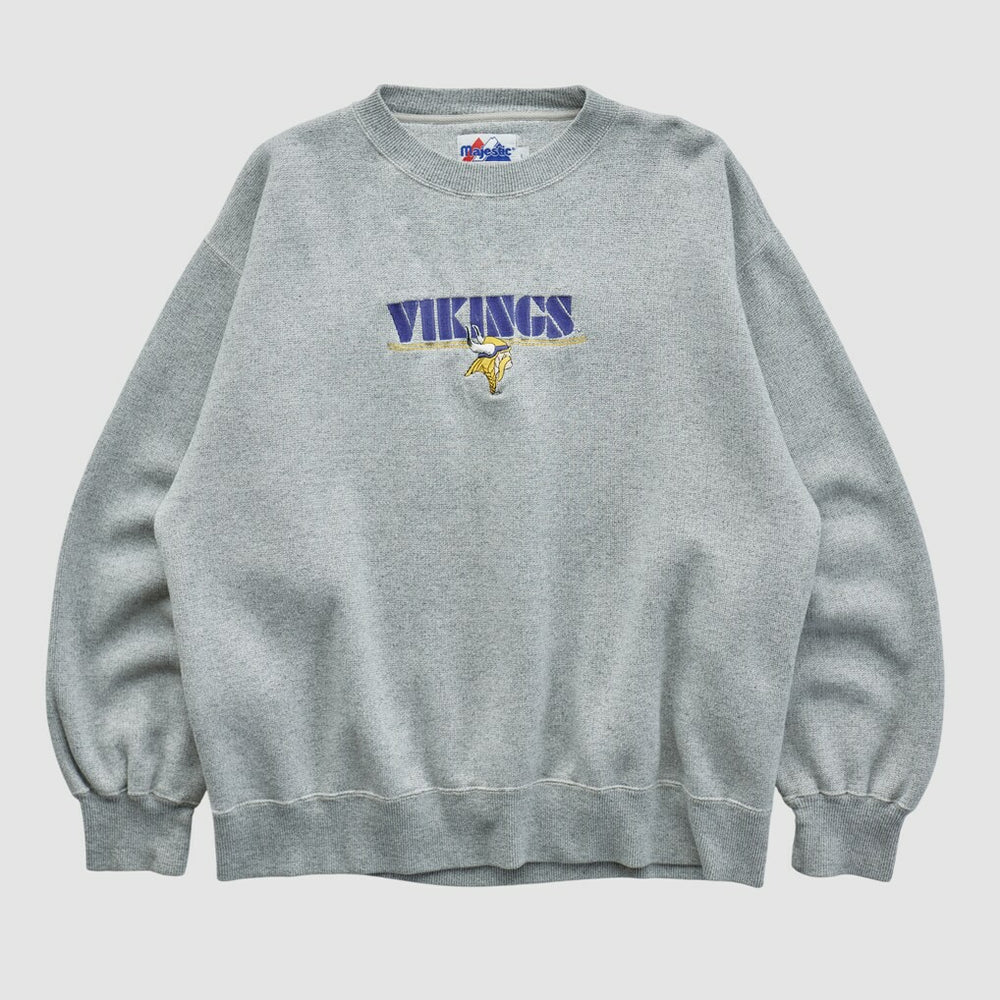 Minnesota Vikings Majestic 2000s Pullover Sweatshirt - Heather Gray Vintage sale