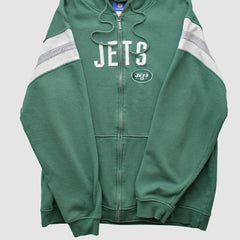New York Jets Reebok 2000s Hooded Full Zip Sweatshirt - Green Vintage outlet