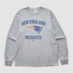 New England Patriots Reebok 2000s Long Sleeve T-shirt - Heather Gray Vintage on sale