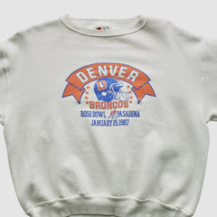Denver Broncos Signal Sports 1987 Pullover Sweatshirt - White Vintage sale