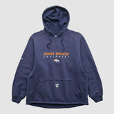 Denver Broncos Reebok 2000s Hooded Pullover Sweatshirt - Navy Vintage on sale