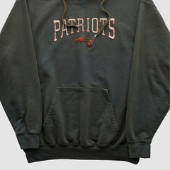 New England Patriots NFL 2000s Hooded Pullover Sweatshirt - Black Vintage cheap