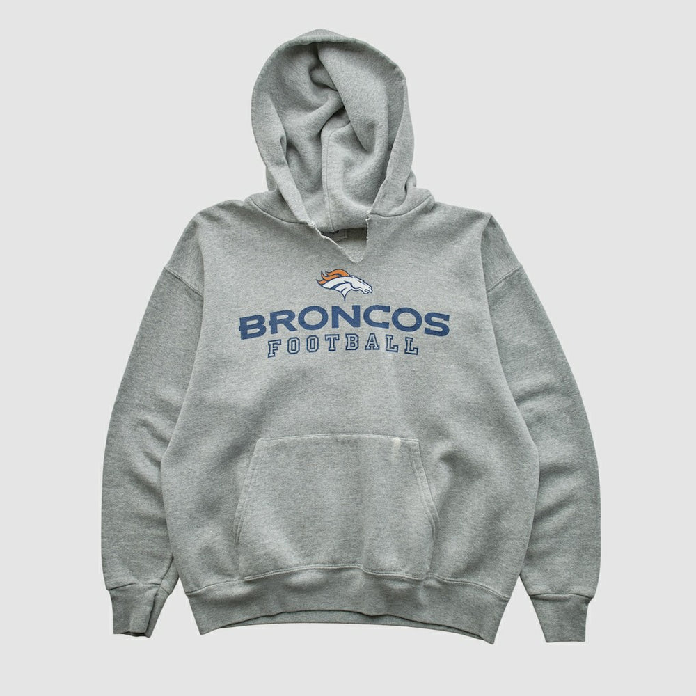 Denver Broncos NFL 2000s Hooded Pullover Sweatshirt - Heather Gray Vintage sale