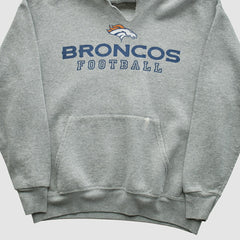 Denver Broncos NFL 2000s Hooded Pullover Sweatshirt - Heather Gray Vintage sale