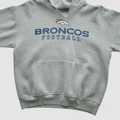 Denver Broncos NFL 2000s Hooded Pullover Sweatshirt - Heather Gray Vintage sale