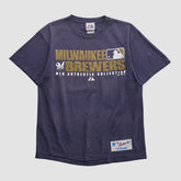 Milwaukee Brewers Majestic 2008 T-shirt Navy Vintage