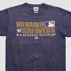 Milwaukee Brewers Majestic 2008 T-shirt Navy Vintage