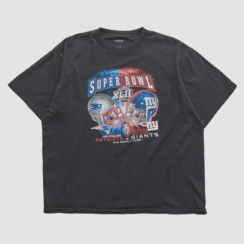 Super Bowl XLII Reebok 2008 T-shirt - Black Vintage online