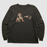 New England Patriots Reebok 2000s Long Sleeve T-shirt - Charcoal Vintage cheap