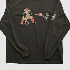 New England Patriots Reebok 2000s Long Sleeve T-shirt - Charcoal Vintage cheap