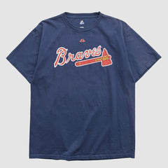 Atlanta Braves Majestic 2000s T-shirt Navy Vintage
