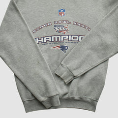 New England Patriots Lee Sport 2002 Pullover Sweatshirt - Heather Gray Vintage for sale