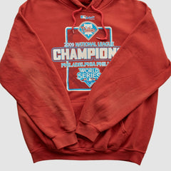 National League Champions 2009 Hooded Pullover Sweatshirt Red Vintage