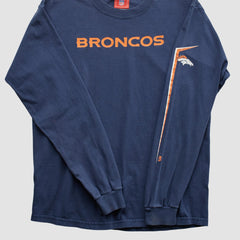 Denver Broncos NFL 2000s Long Sleeve T-shirt - Navy Vintage online