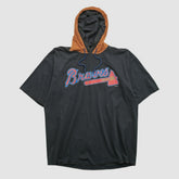Atlanta Braves Salem Sportswear 1994 Hooded T-shirt Black Vintage