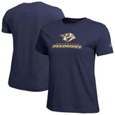 Nashville Predators Champion Women's Wordmark Lockup T-Shirt - Navy T-shirts