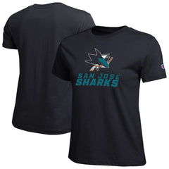 San Jose Sharks Champion Women's Wordmark Lockup T-Shirt - Black T-shirts