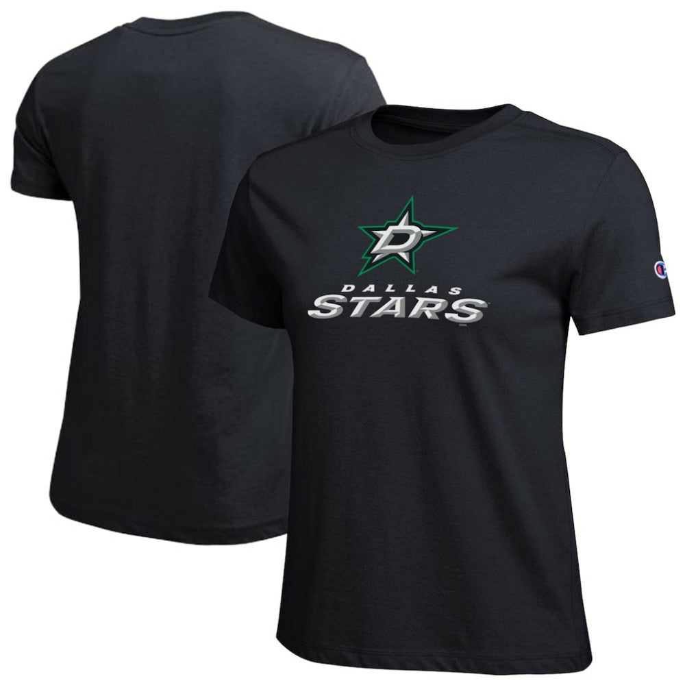 Dallas Stars Champion Women's Wordmark Lockup T-Shirt - Black T-shirts
