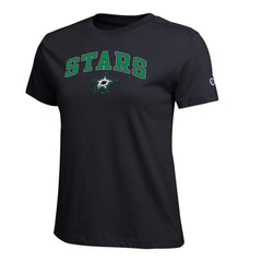 Dallas Stars Champion Women's Arch Mascot Logo T-Shirt - Black T-shirts