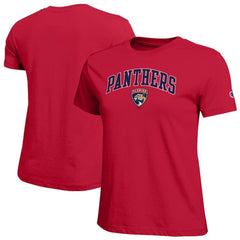 Florida Panthers Champion Women's Arch Mascot Logo T-Shirt - Red T-shirts