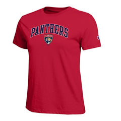 Florida Panthers Champion Women's Arch Mascot Logo T-Shirt - Red T-shirts