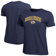Nashville Predators Champion Women's Arch Mascot Logo T-Shirt - Navy T-shirts
