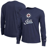 Winnipeg Jets Champion Women's Wordmark Lockup Long Sleeve T-Shirt - Navy T-shirts