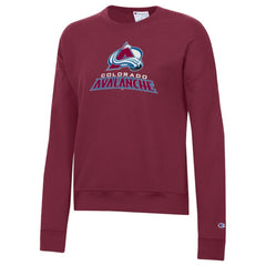 Colorado Avalanche Champion Women's Wordmark Lockup Powerblend Sweatshirt - Burgundy Sweatshirts
