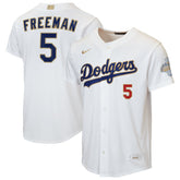 Freddie Freeman Los Angeles Dodgers Youth 2026 Gold Collection Home Replica Jersey White