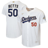 Mookie Betts Los Angeles Dodgers Youth 2026 Gold Collection Home Replica Jersey White