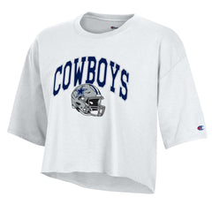 Dallas Cowboys Champion Women's Boyfriend Cropped T-Shirt - White sale