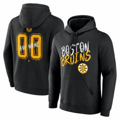 Boston Bruins Hustle Personalized Name & Number Hoodie - Black Hoodies