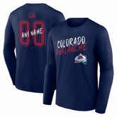 Colorado Avalanche Hustle Personalized Name & Number Long Sleeve T-Shirt - Navy T-shirts