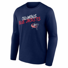 Columbus Blue Jackets Hustle Personalized Name & Number Long Sleeve T-Shirt - Navy T-shirts