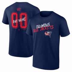 Columbus Blue Jackets Hustle Personalized Name & Number T-Shirt - Navy T-shirts